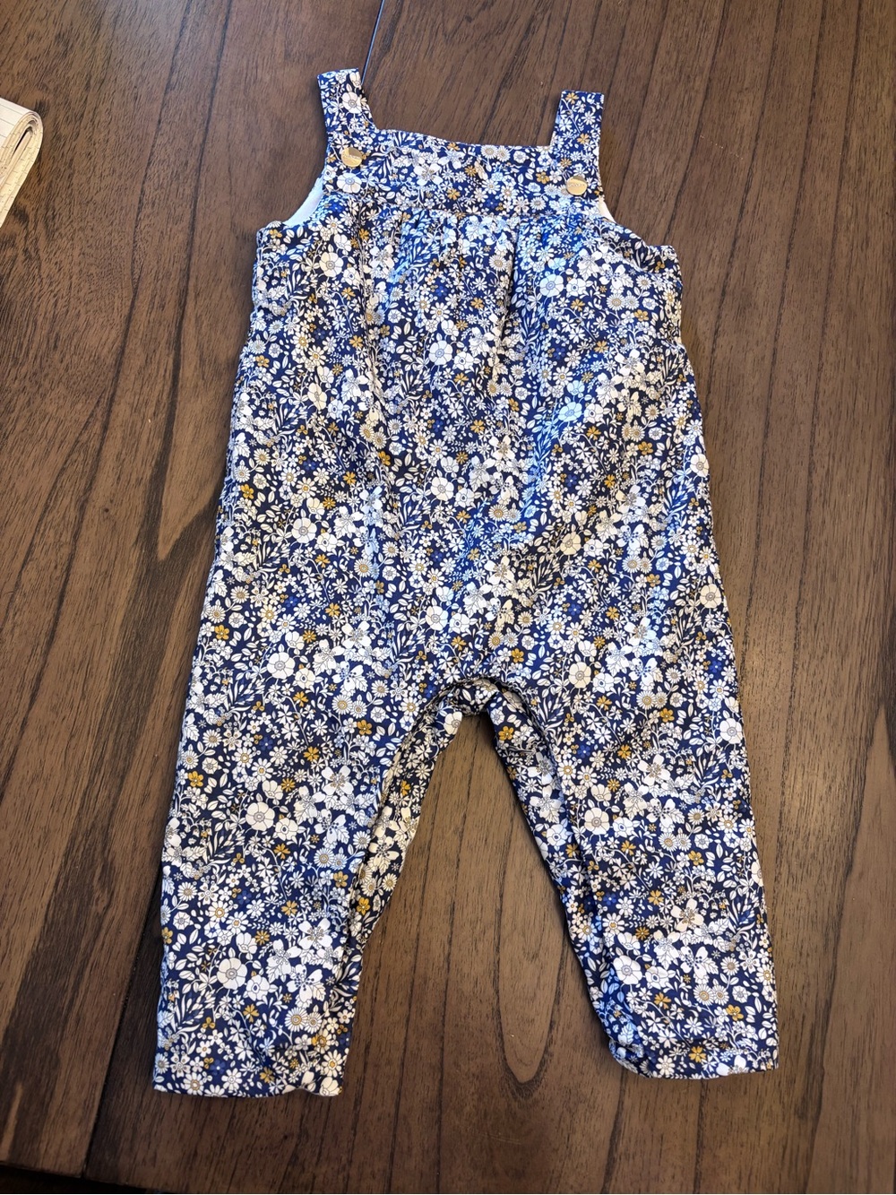 Jacadi Paris Baby Floral Overalls 12 Mo, NEW!